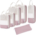 Narwey 6 Set Compression Packing Cubes for Carry On - Organized Travel