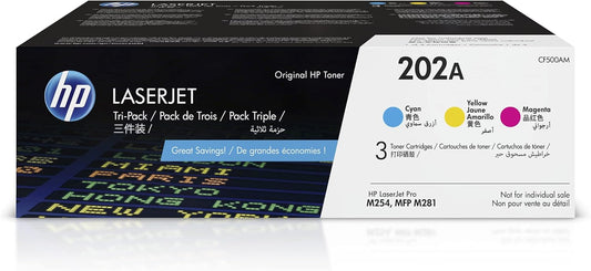 Vibrant Colors Trio for HP LaserJet | HP 202A CMY Toner Pack