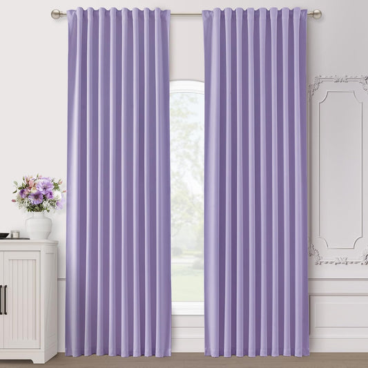SHINELAND Lavender Blackout Curtains for Nursery and Bedroom