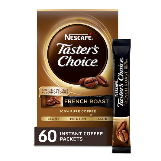 Nescafe Taster's Choice Instant Coffee, French Roast - Convenient Pack of 12