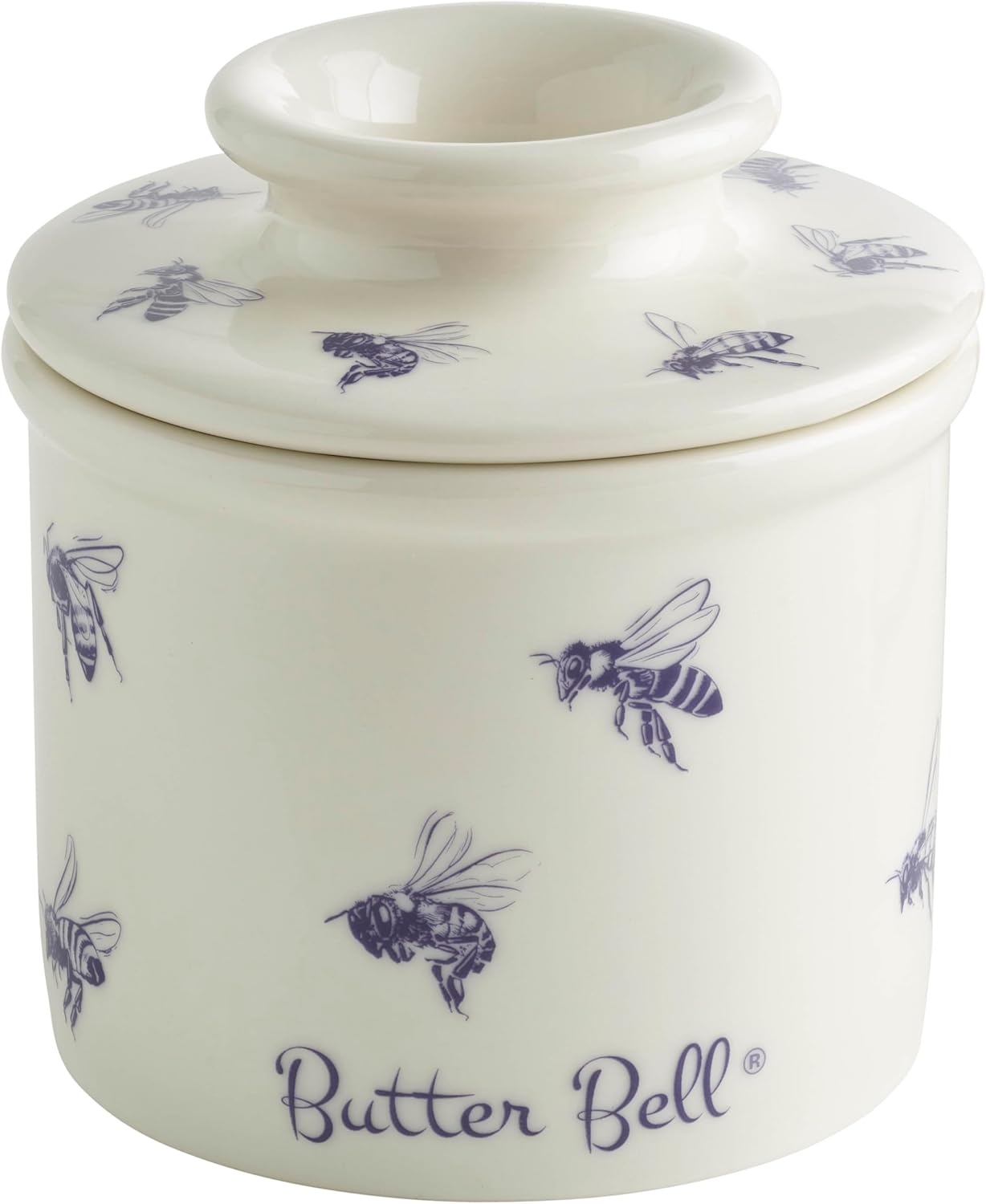 Butter Bell Crock for Spreadable Butter - Farmhouse Honey Bee Design