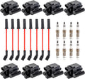 ENA Set of 8 Square Ignition Coil and Platinum Spark Plug Wire Set