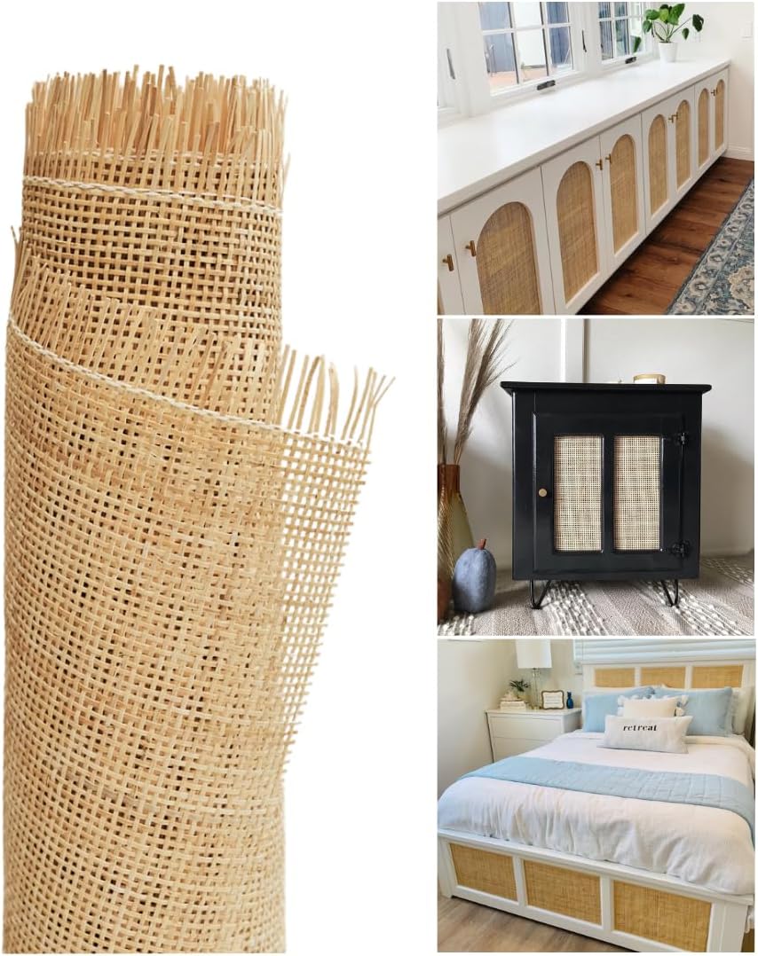 Rattan Cane Webbing Roll 24in x 48in for DIY Furniture Projects