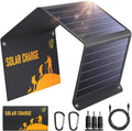 30W Portable Solar Panel 3 USB Ports Chargers - Foldable Fast Charging