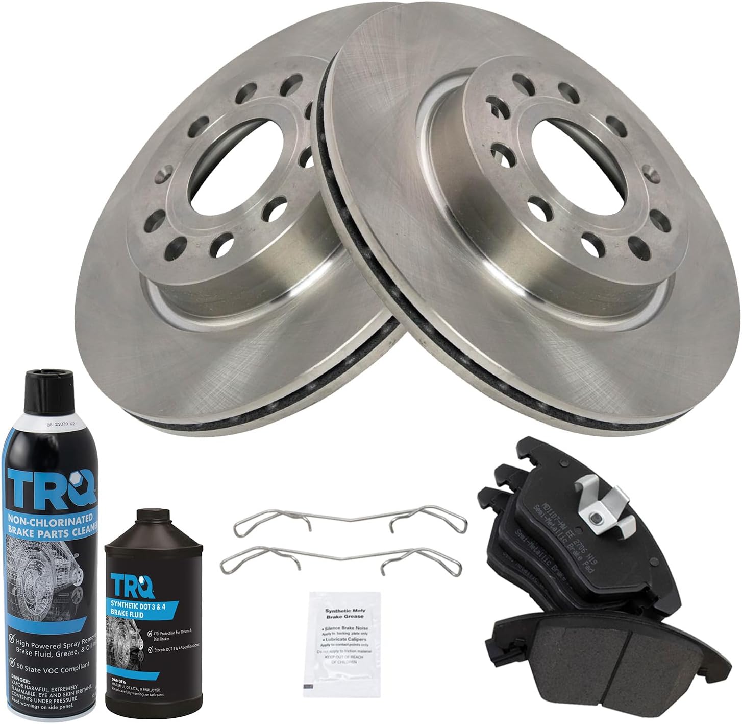 TRQ Front Brake Pad & Rotor Kit for Audi A3, VW GTI, Jetta