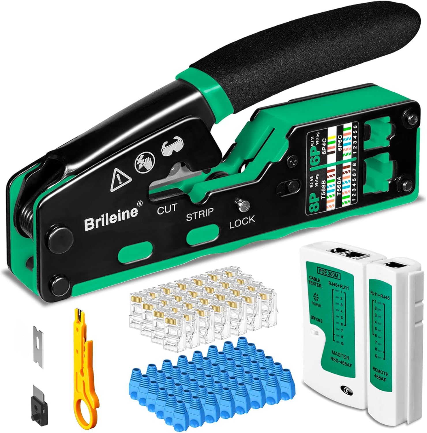 RJ45 Crimp Tool Pass Through Kit for Ethernet Crimping Needs