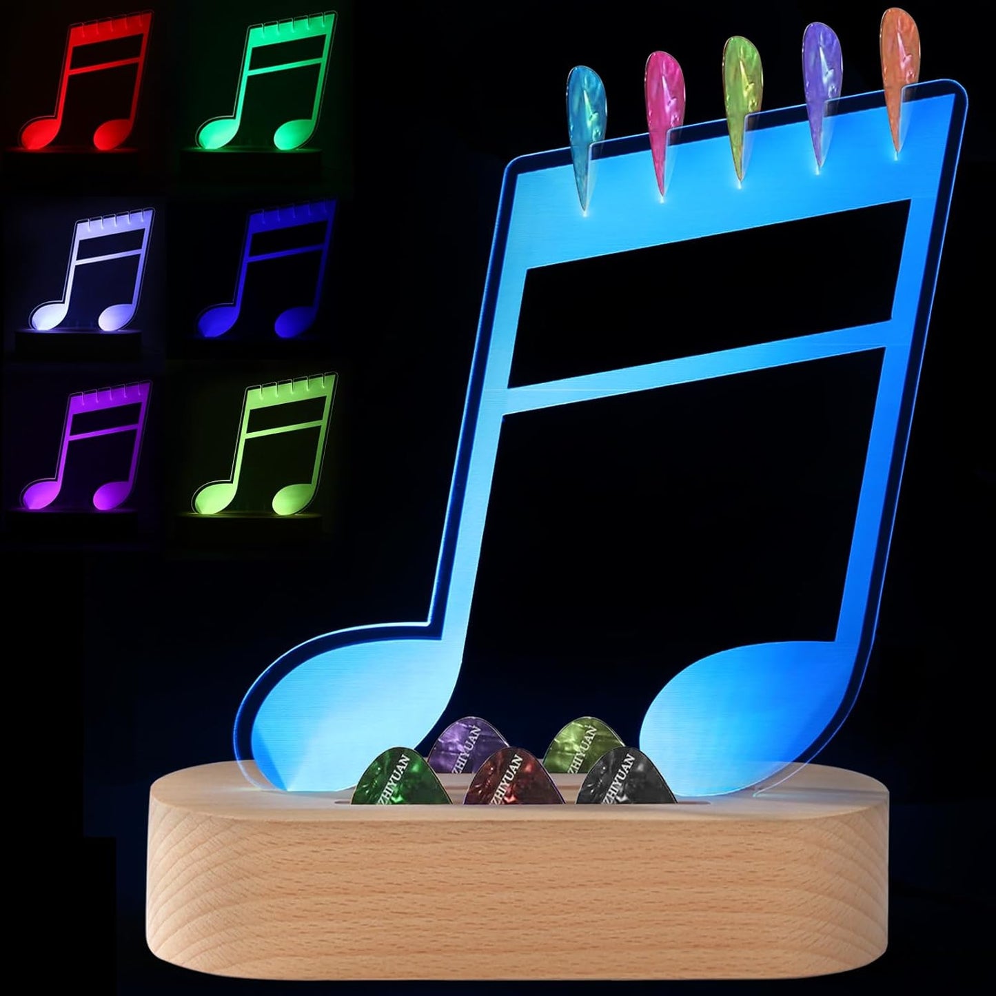 7 Color Changing Guitar Pick Holder by JERBEST