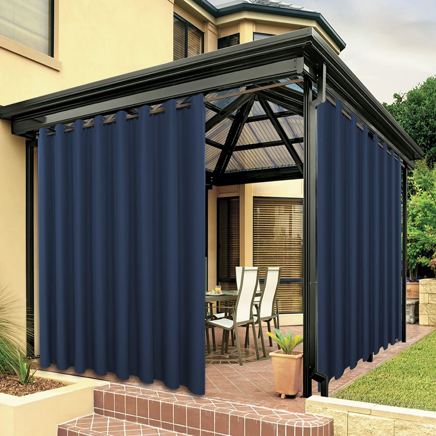 BONZER Outdoor Curtains for Patio Waterproof Privacy Grommet