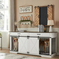 Large Dog Crate Furniture 72.5 in Double Kennel with Drawers