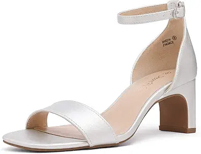 DREAM PAIRS Women's Square Toe Low Block Chunky Heels