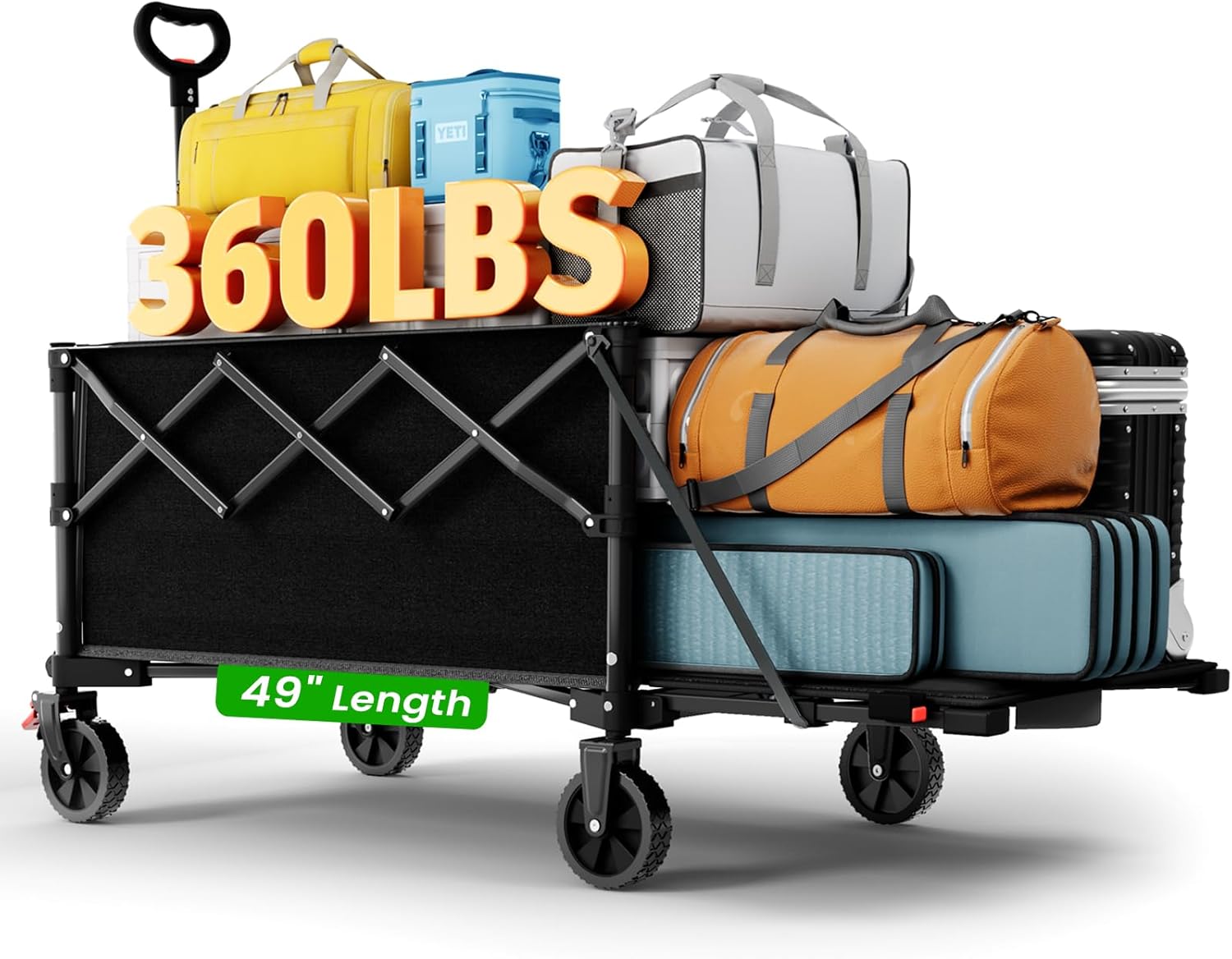Extra Large Foldable Wagons for Grocery, Sports, and Camping