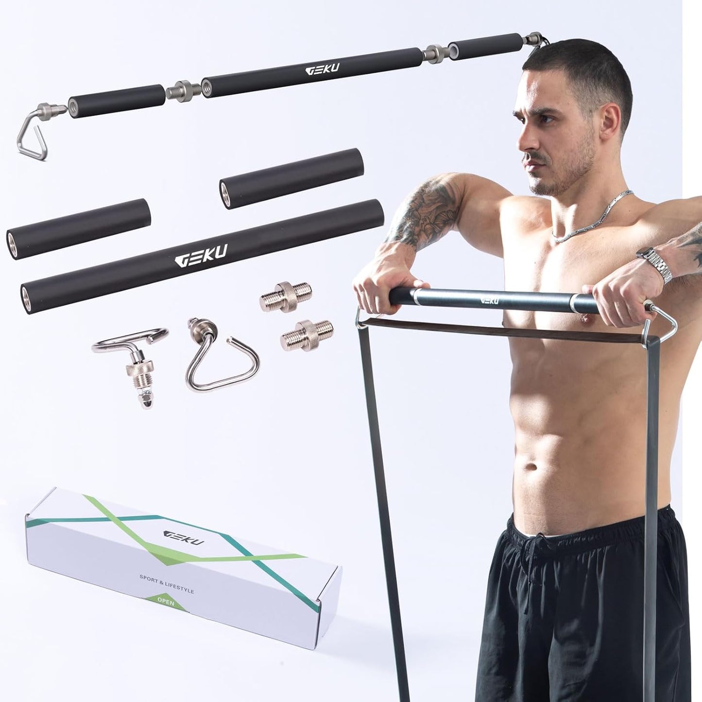 Resistance Band Bar for Heavy Duty Core Muscle Training