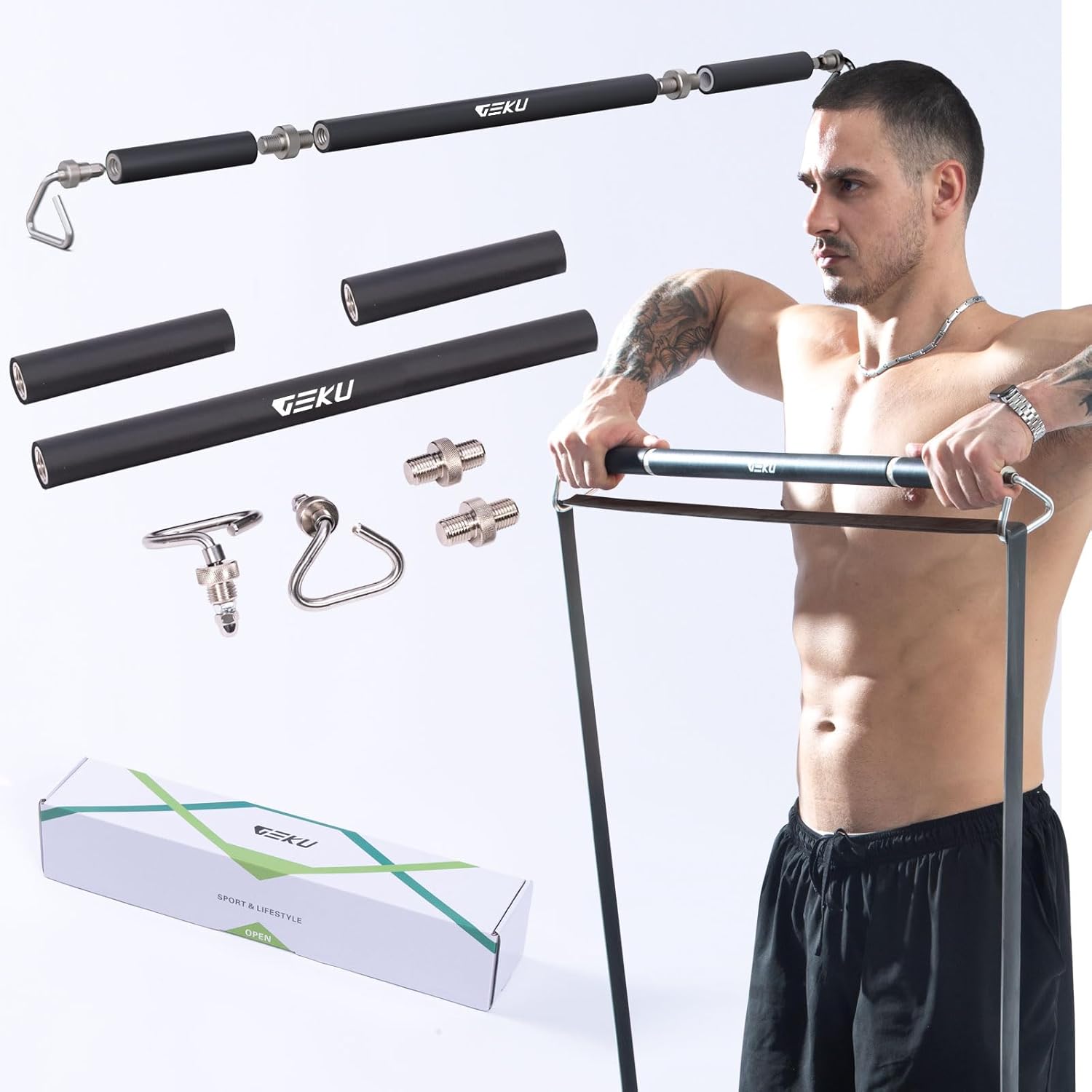 Resistance Band Bar for Heavy Duty Core Muscle Training