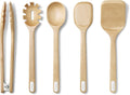 Wooden Utensil Set - 5 Piece Birch Cooking Utensils for Ceramic Pans
