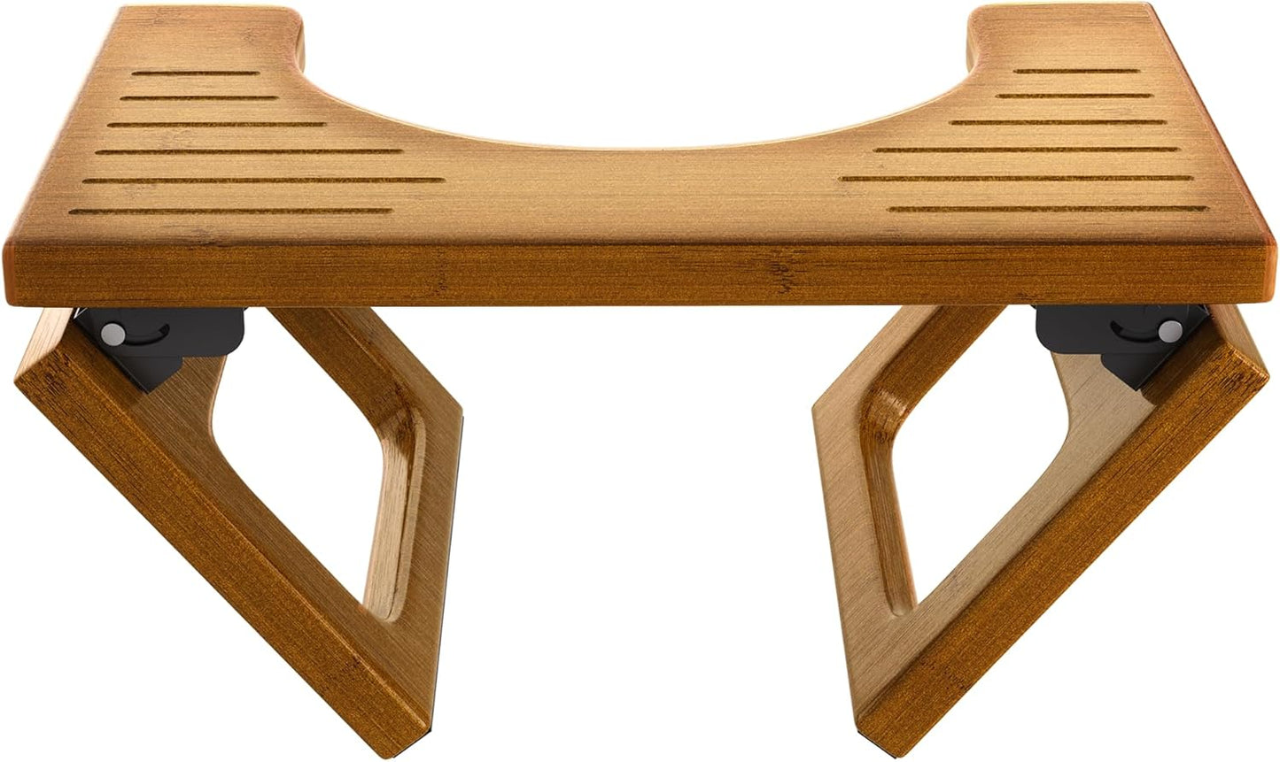 Bamboo Toilet Stool for Adults - Foldable Squatting Potty Stool