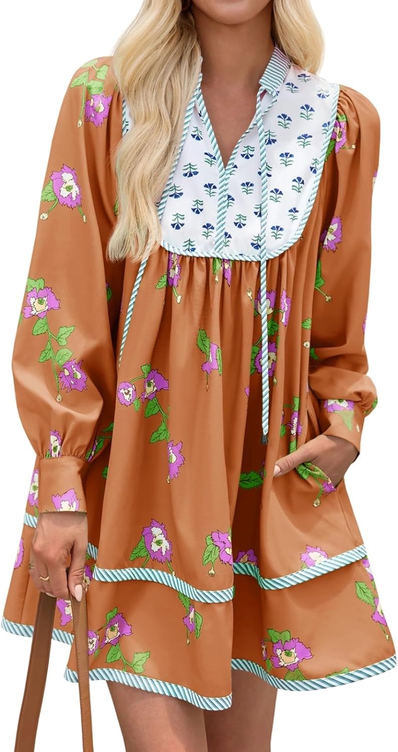 Womens Casual Floral Mini Dress for Boho Style Lovers