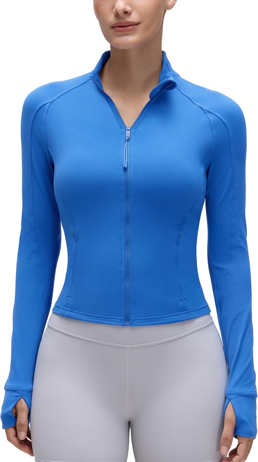 CRZ YOGA Butterluxe Womens Cropped Slim Fit Workout Jacket