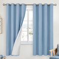 Denim Blue Linen 100% Blackout Curtains 68 in Length - Full Room
