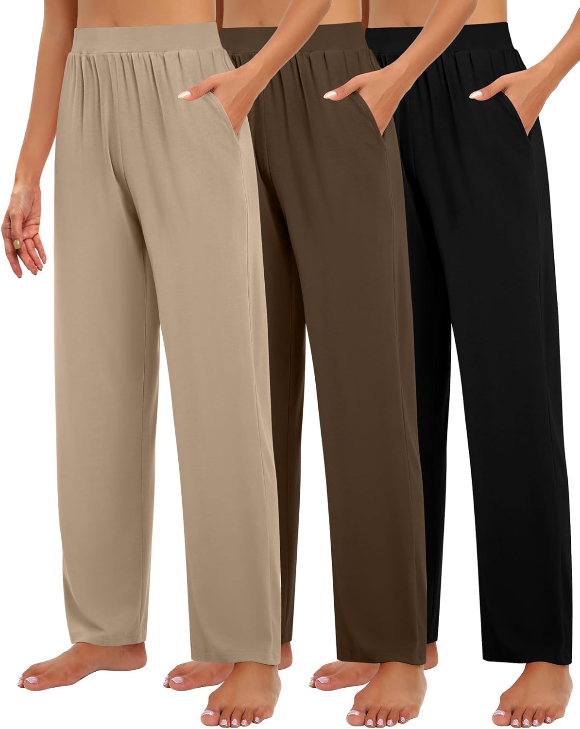 Huukeay Women's Lounge Pants: Cozy Wide Leg Slacks with Pockets