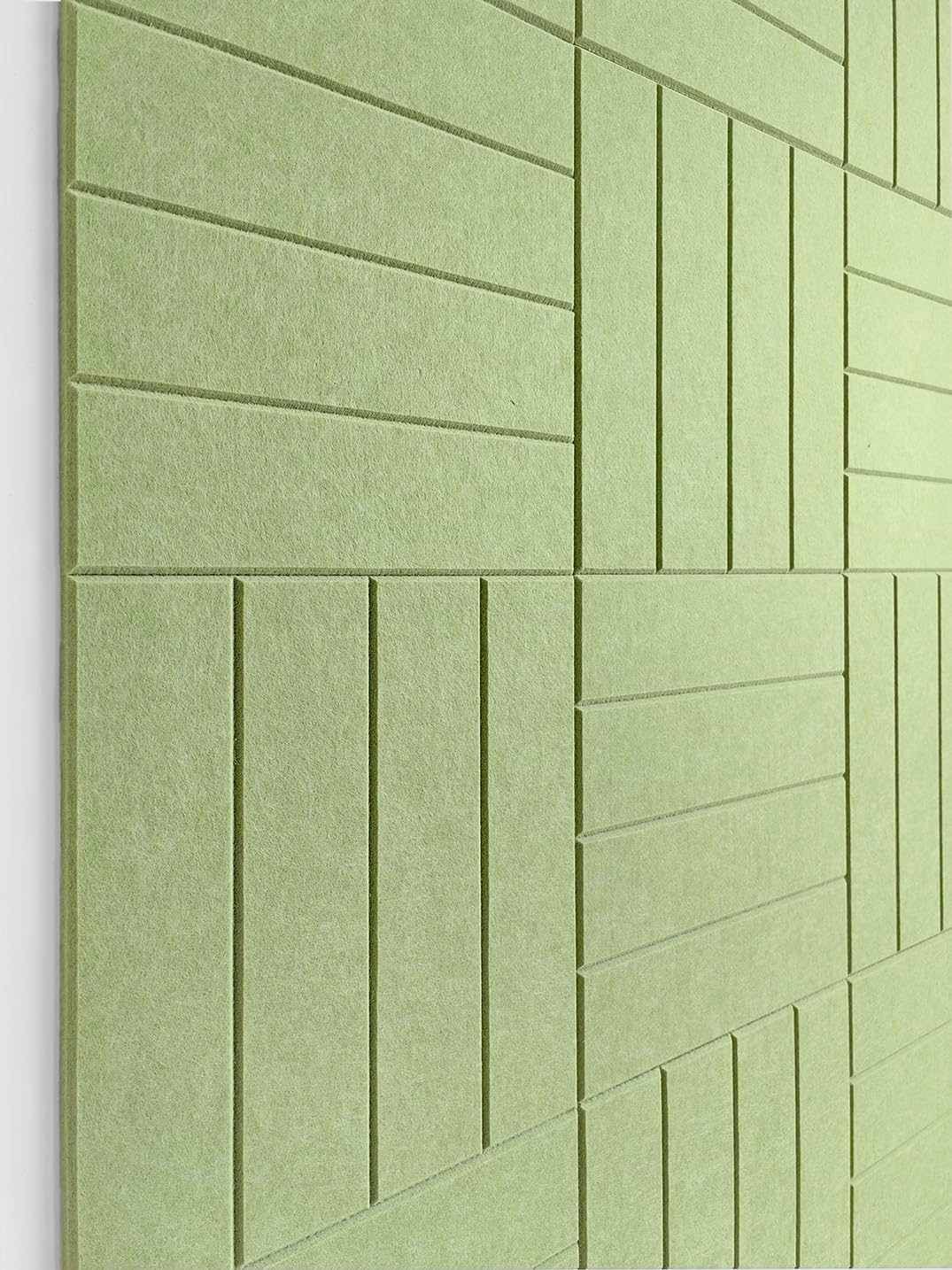12-Pack Felt Wall Tiles - Removable Adhesive Tabs - Spring Green