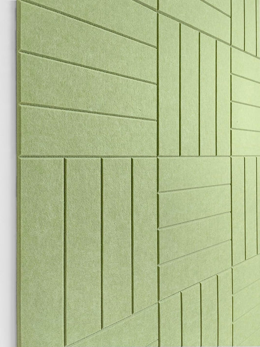 12-Pack Felt Wall Tiles - Removable Adhesive Tabs - Spring Green