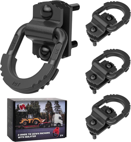 D-Ring Tie Down Anchors with Rubber Isolators for Heavy Duty Use