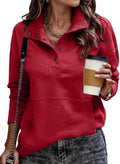 Women's Long Sleeve Stand Neck Sweatshirt - Lightweight Cozy Pullover