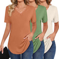 Chic Women's Short Sleeve Tunic Tops by Ficerd for Summer Comfort