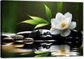 Lotus Flower Wall Art Zen Canvas 24x36in - Calm Meditation Decor