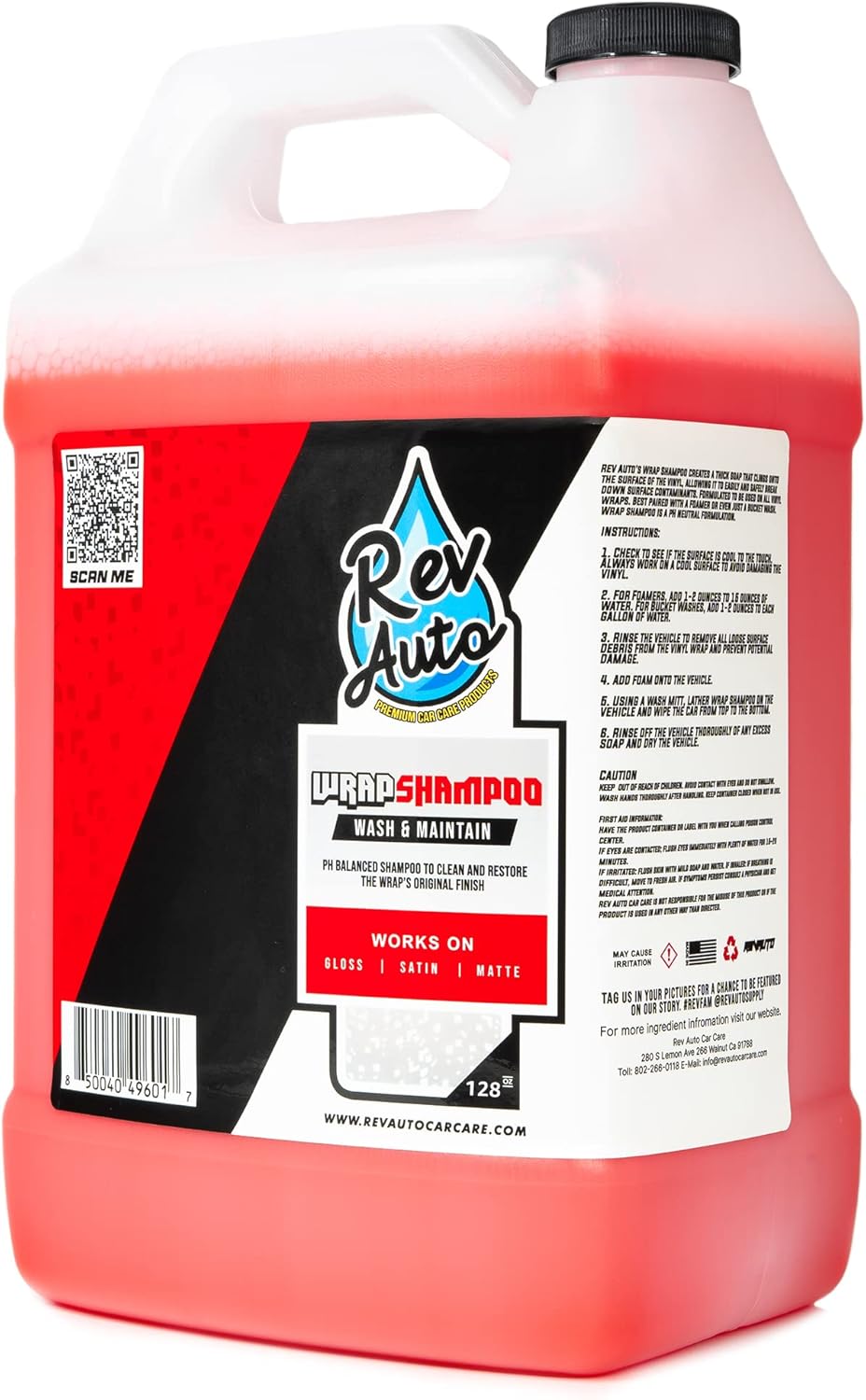 Rev Auto Wrap Shampoo for All Vinyl Wrap Finishes - 1 Gallon