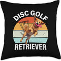 Golden Retriever Disc Golf Throw Pillow Info