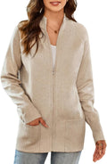 GRACE KARIN Womens Long Sleeve Zip Up Knit Cardigan - Warm, Casual