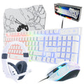 Gaming Keyboard and Mouse and Headset Bundle - White 4-in-1