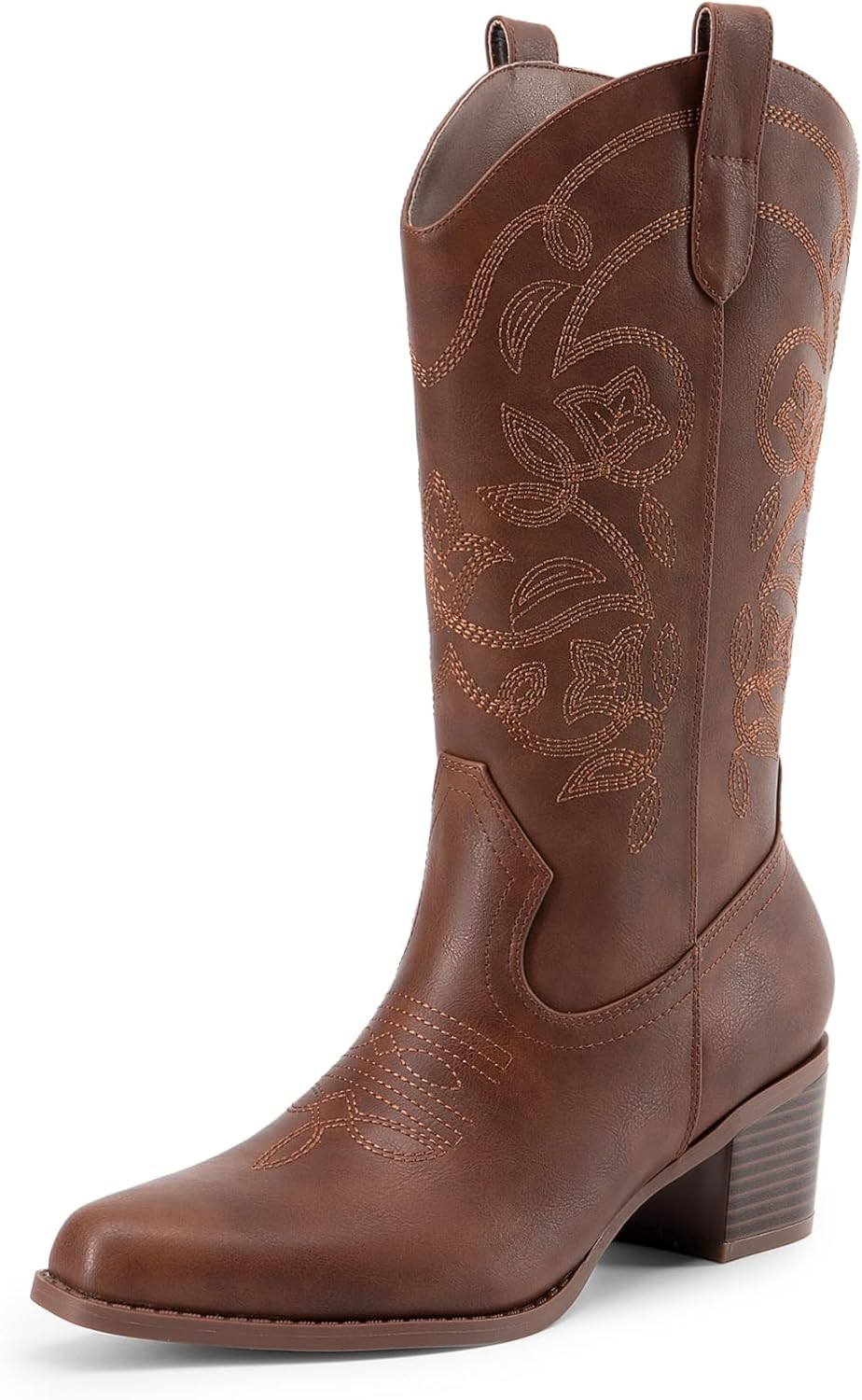 DREAM PAIRS Cowboy Boots for Women with Embroidery Design