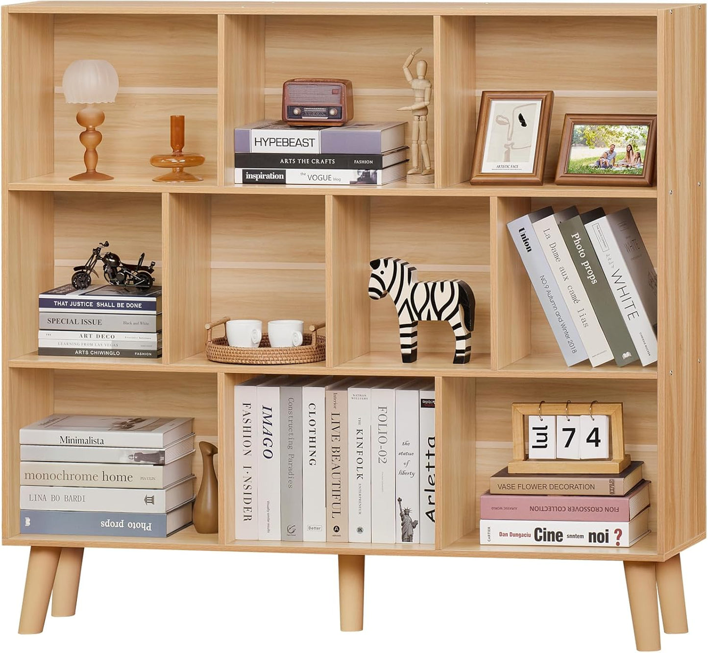 Modern 10 Cube Bookshelf with Legs for Stylish Storage Solutions