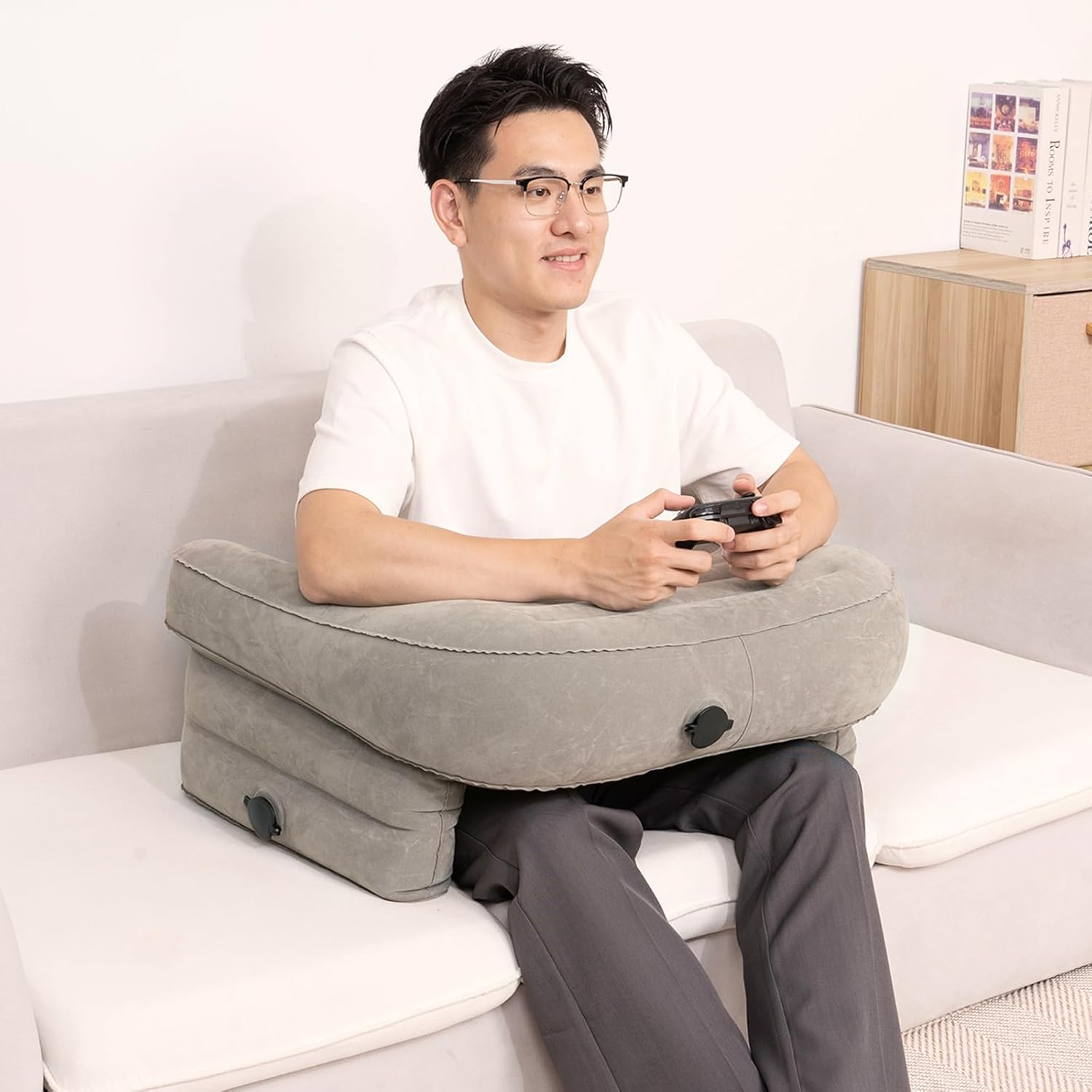 BOSSTONE Inflatable Reading Pillow: Comfort & Support!