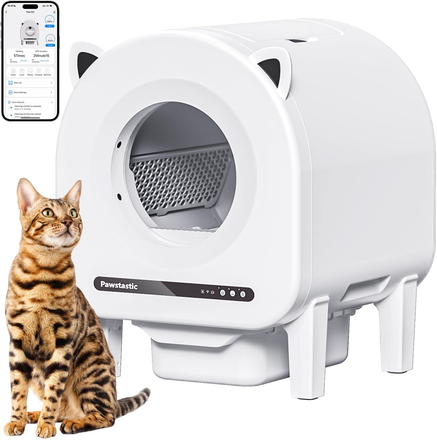 Smart Self-Cleaning Cat Litter Box, Odor-Free! 