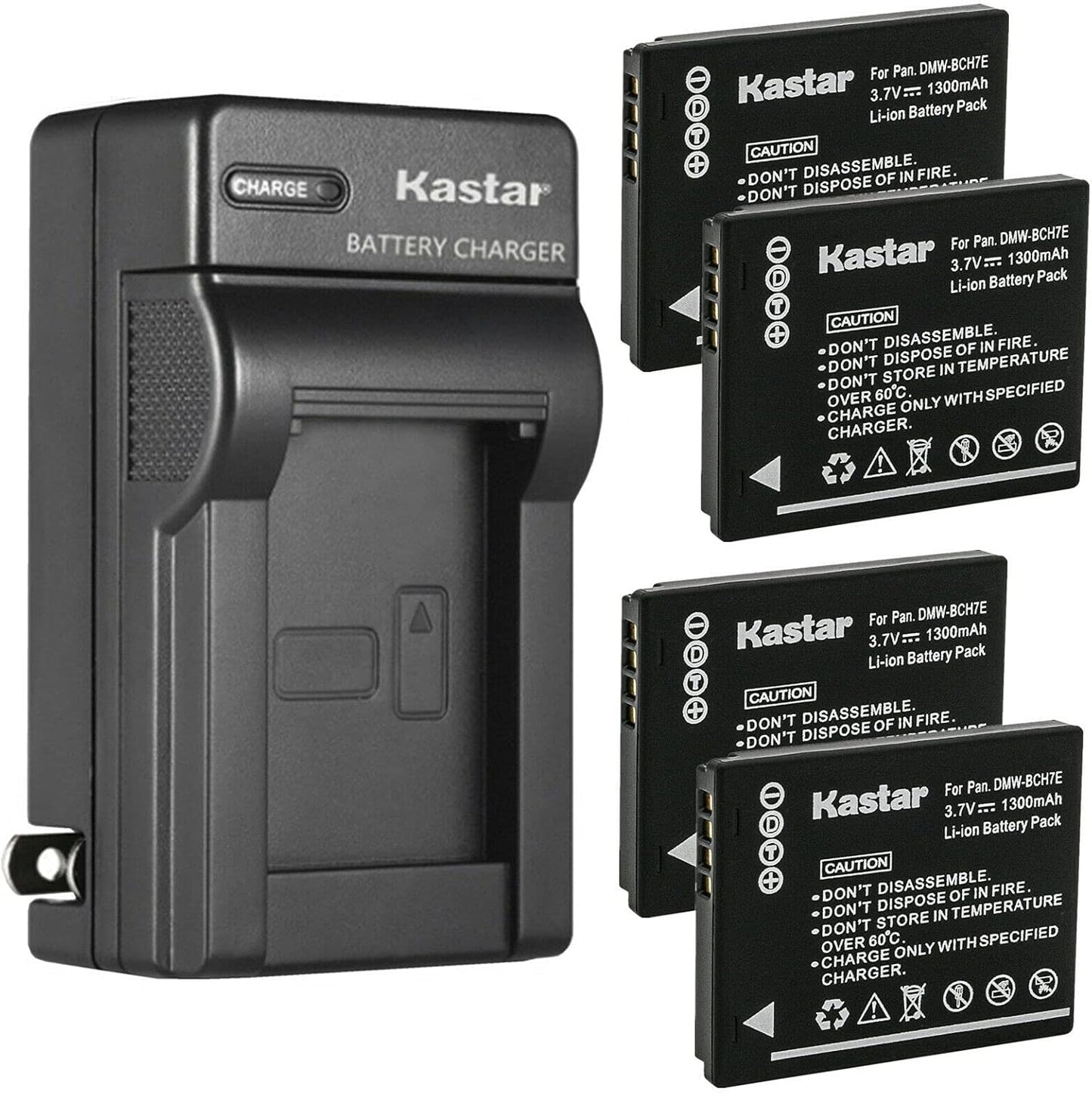 Kastar AC Charger for Panasonic DMW-BCH7 with 4 Batteries