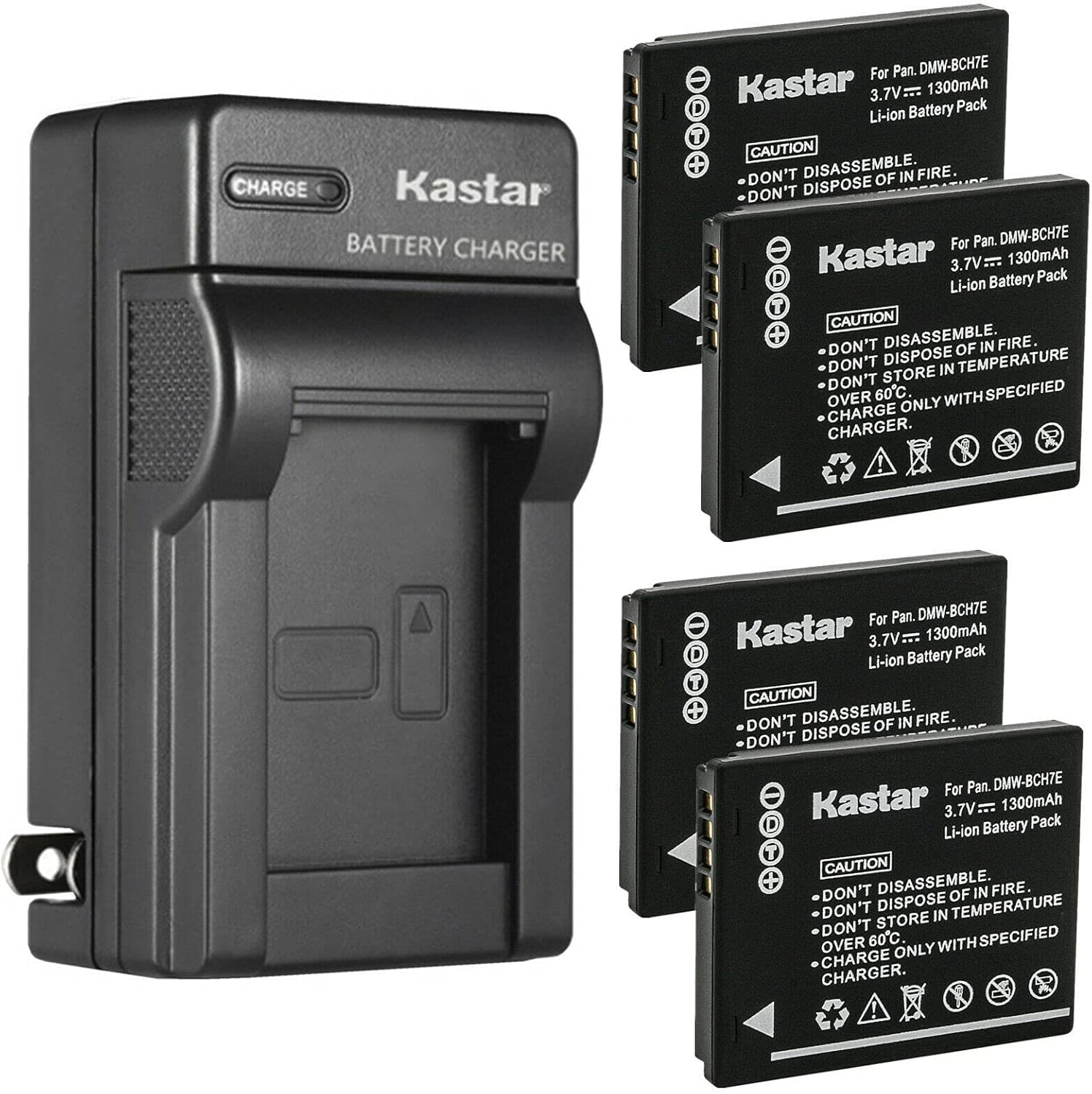 Kastar AC Charger for Panasonic DMW-BCH7 with 4 Batteries