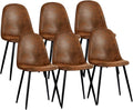 Dining Chairs Upholstered Side Seating Set of 6 - Comfortable Suede