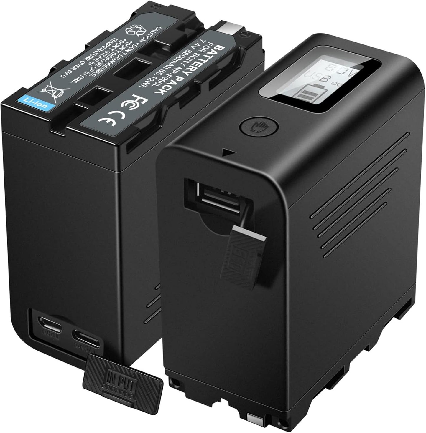 KUNLUN 2-Pack 8800mAh NP-F970 Battery for Sony Cameras