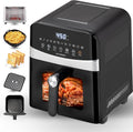 Air Fryer Stainless Steel 6QT with Window - 1700W Ceramic Heat