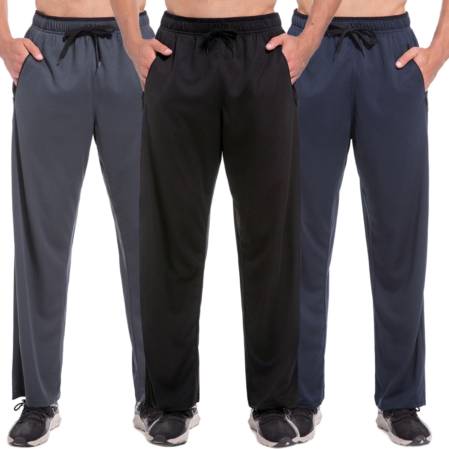 SACUIMAN Mens Sweatpants with Zipper Pockets for Workouts