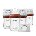 Natural Glass Baby Bottle for Breastfeeding Babies - Anti-Colic 4 Pack