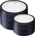 Black Plastic Plates Disposable 200 Pc Set - Heavyweight Party Plates