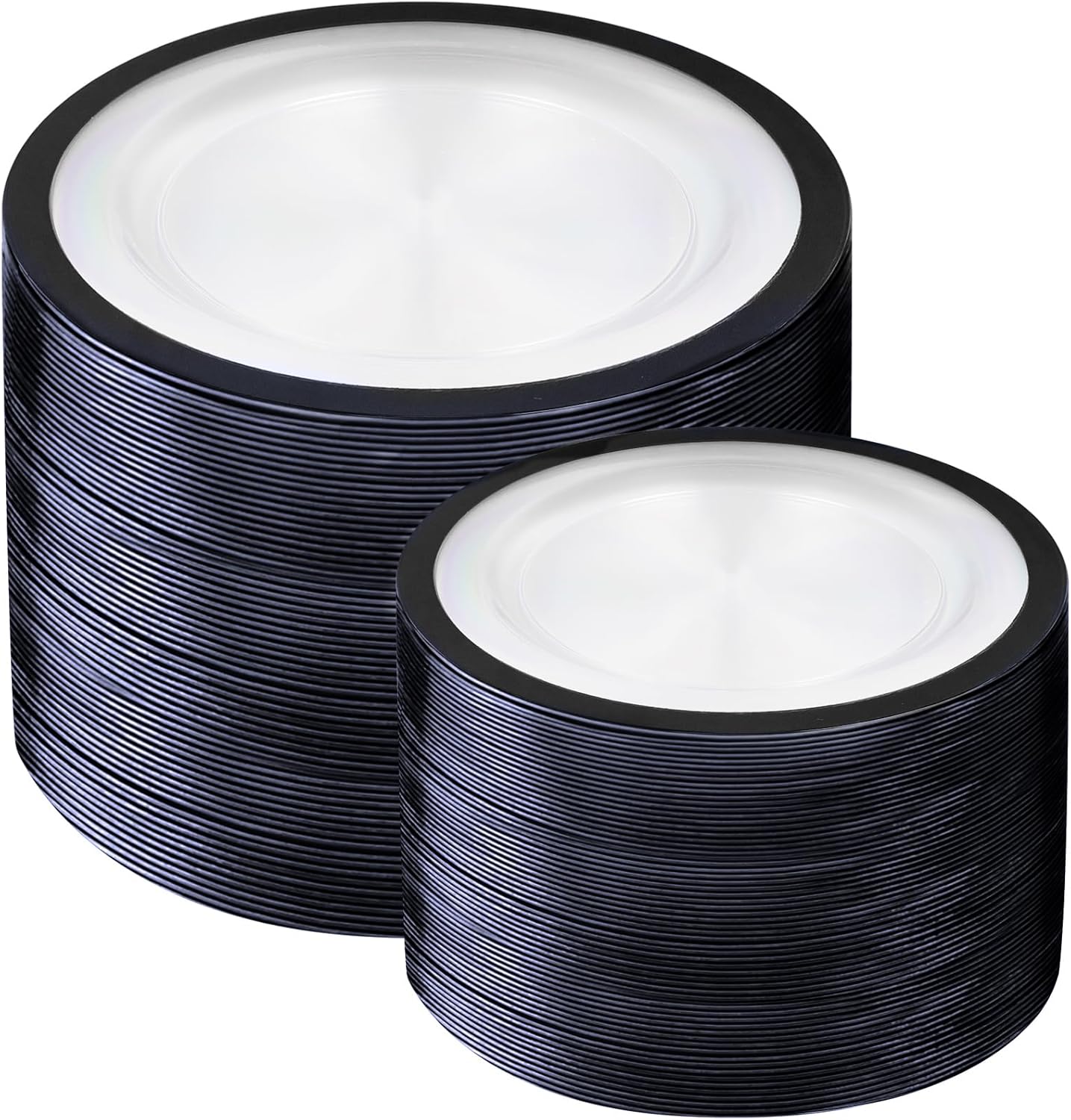 200 Pcs Black Plastic Plates for Parties and Weddings - U-QE