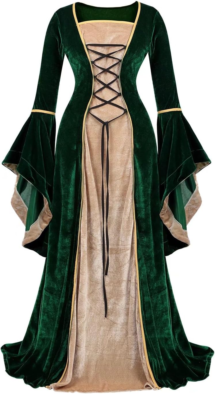 Medieval Dress Long Renaissance Costume Gown for Women