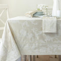 Harmony Scroll Woven Damask Tablecloth 60 in x 120 in - Elegant Linen