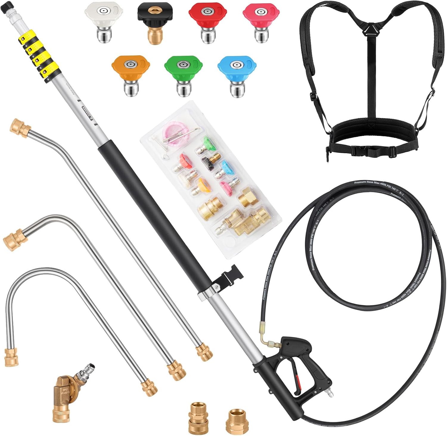24 FT Telescoping Pressure Washer Wand for Gutter Cleaning