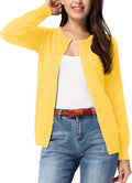 Women's Classic Long Sleeve Knit Cardigan Sweater - Slim Fit Casual
